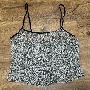 Leopard Print Spaghetti Strap Top